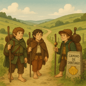 Three Hobbits on the Camino de Santiago